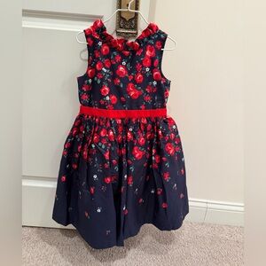 Janie and Jack Navy and Red Floral Holiday Dress (American Girl Edition)